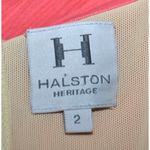 Halston Heritage Chiffon Peach Maxi Dress Womens 2 Silk Strapless Evening Prom Photo 10