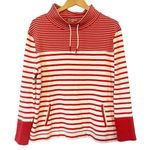 Barbour  Women’s Red and White Striped Mock Neck Pullover Sweater Size 10 Photo 0