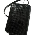 Whiting & Davis Black Leather Black Brass Circle Flat Mesh Crossbody Bag Photo 7