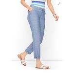 Talbots  Light Blue Chambray Crop Pants Women's Size 6 NWT Photo 2
