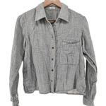 L'Agence  Women's Grey Long Sleeve Button Up Shirt‎ Size 2 100% Cotton Classic Photo 0
