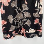 Nicole Miller  Original Dress Size Small Floral Short Sleeve Linen Blend Black Photo 8