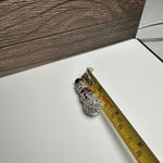 Swavorski Swarovski Crystal Snowman Brooch Pin Clear Pave Crystals Red & Black Enamel Photo 3