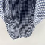 Levi's Blue Gingham Checkered Boxy Cap Sleeve Mandarin Collar Top Size L Photo 5