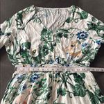 Women’s Floral Maxi Dress 3/4 Sleeve Empire Waist Button Front V Photo 5