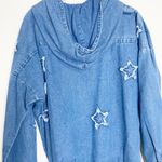 Paper Crane  blue denim zipper star pullover jacket size small Photo 2