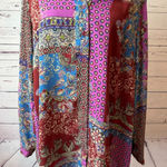 Joan Rivers Blouse Plus size 16 Paisley long sleeve button front shirt QVC Tunic Photo 0