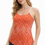 Satva NWT Dolan Yoga Cami Orange Geometric Athleisure Tank Top Photo 0