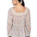 American Eagle  Outfitters Floral Blouse Size M Bohemian Pink Relaxed Summer Boho Photo 9