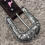 Ariat size 24 Floral Embossed Belt with Ornate Silver Buckle Photo 0