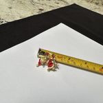 Giusti Tack Lapel Pin Gold Tone Christmas Holiday Dog In Santa Claus Suit & Hat Photo 4