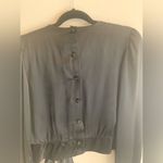 Vintage 80s Black Satin &Sequin wrap blouse size 11 Black Photo 5