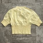 Who What Wear Harper Smocked-Waist Top in Lemon, NWT, Size S Photo 4