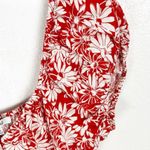 Madewell  Margie Red White Linen Blend Cap Sleeves Button Front Mini Dress 10 Photo 6