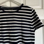 Kate Spade Striped Eyelet Peplum Top XL navy white Photo 2