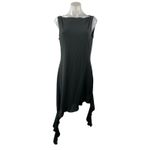 Reformation  Quinley Black Sleeveless High Neck Asymmetric Ruffle Tank Dress L Photo 2