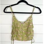 Abound  Green and Pink Floral Ruched Camisole Crop Top Spaghetti Straps Size M Photo 1