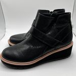 Eileen Fisher NWOB  Womens Cargo Black Leather Wedge Bootie Sz 7.5 2296 Photo 1