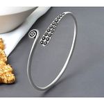 Boutique NEW Unisex‎ Engraved Geometric 925 Sterling Silver Cuff Bracelet, Adjustable Photo 9