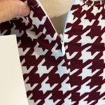 Houndstooth  Dress Long Sleeve Mid Calf Crimson Red Womens Medium New Photo 5