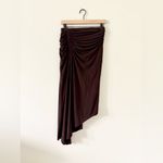 ALC Frank A.L.C. Adeline Ruched Asymmetrical Midi-Skirt in Cocoa - Size S Photo 2