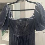 Anthropologie BY  (NWT) The Femme Velvet Jumpsuit, Dusty Blue, Size 12 Photo 8