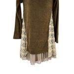 Altar'd State Cowl Neck Lace and Ruffle Accent Long Sleeve Sweater Dress Small Photo 3