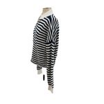 Madewell  Ribbed Half-Zip Sweater in Stripe‎ Ivory White Navy Blue Size XXL Photo 7