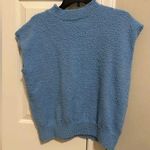 Cozy Blue Sleeveless Sweater Photo 0