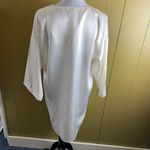 Henri Pierre women L V-cut button front satin Longsleeve nightgown white Photo 10