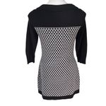 White House | Black Market Geometric Knit Black Gray Sweater Mini Dress, Sz M Photo 7