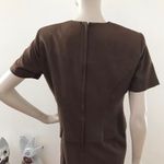 Vintage 80s Brown Aztec Embroidered Dress S/M Photo 4