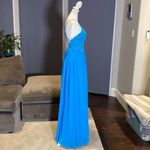 Women’s Blue Prom Party Dress Full Length with Leg Slit 4 **READ DESCRIPTION Photo 5