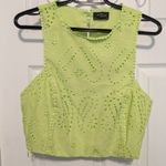 Milk&Honey Bright Green Eyelet Skirt Set Crop Top Maxi Midi Large Boho Spring Photo 1