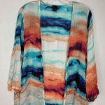 Mix It Women's Shawl Kimono Open Front Swimsuit Cover Up Orange Blue One Size Size undefined Photo 0