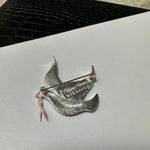 Dove Rhinestone  Bird Silver Tone Brooch Pin Signed Signed Paloma Blanca Mikaella Photo 5