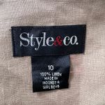 Style & Co  Linen Tiered Midi Skirt Women's 10 Tan‎ Beige A-Line Boho Summer Photo 3