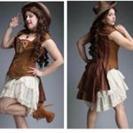 Custom Victorian corset and tailcoat Brown Size M Photo 0