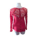 Double Zero  Embroidered Crochet Round Neck, Long Sleeve Top - Size M  ***Item: 0 Photo 2