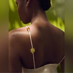 ZARA  Ivory Satin Effect Beaded strapless dress Size small classic side slit NWT Photo 1