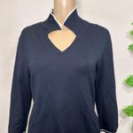 Oscar de la Renta Oscar De La Rente Silk Polo Shirt Navy Photo 9