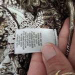 Dress Barn Brown & White Paisley Twist Neckline Satin Tank Top Size Large Photo 6