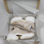 Michael Kors Olympia Metallic Logo Jacquard Trainer Cream Gold Women's 10M NIB Photo 11