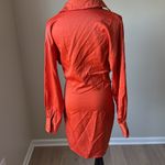 ASOS In The Style Knot Front Satin Shirt Dress Photo 7