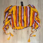 Miss Me  off the shoulder Striped Multicolor Women's Top shirt Photo 1