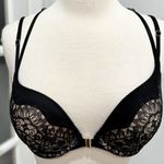 Victoria's Secret Victoria’s Secret Very Sexy Push-Up Black Lace Overlay Bra w/Lacy Strappy Back Photo 1