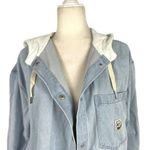 Urban Outfitters NWT BDG Blair Denim Hooded Shirt Jacket Light Wash Size XXS Photo 2