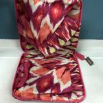 Chico's  Large Packable Ikat Tote Fold Up Bag Zipper Pink Double Strap Carryall‎ Photo 3