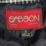 70s Vintage Navy Plaid Double Breasted Crop Deadstock Blazer Jacket Size 10 Blue Photo 7