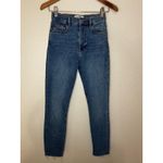 Reformation  Womens 25 Medium Wash High Waisted Frayed Hem Ankle Jeans Photo 1